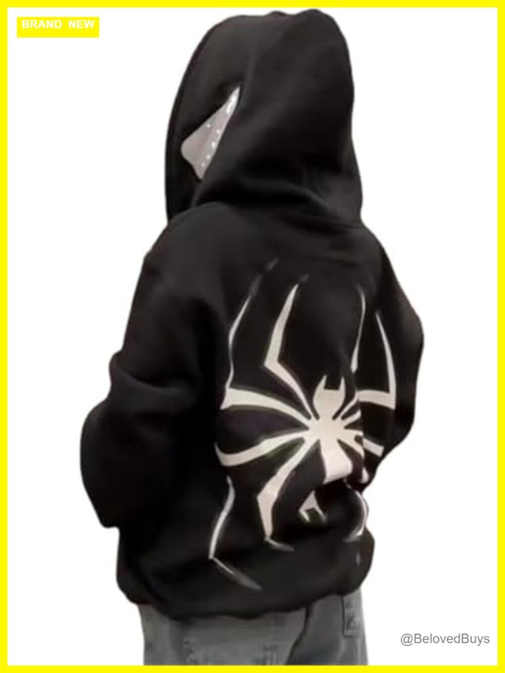 Full Zip Up Hoodie Spider Web Graphic Streetwear Y2k Grunge Jacket